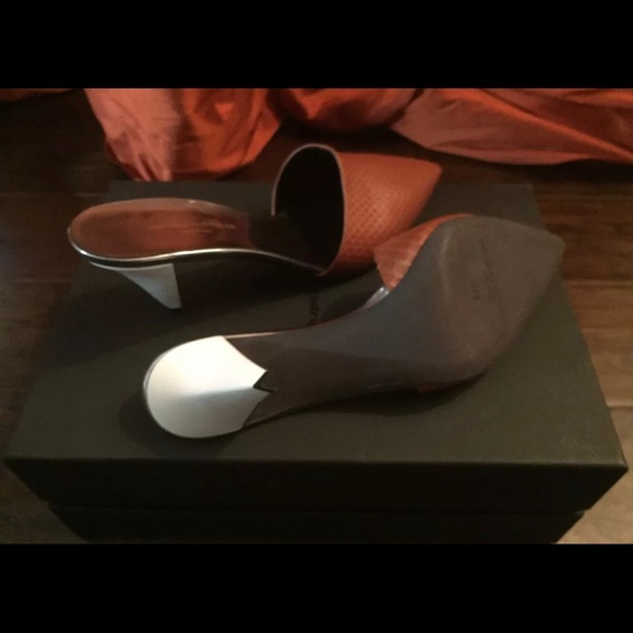 Marcos o Rodriguez Brown Athena mid Heel Slide Mule - Picture 4 of 4